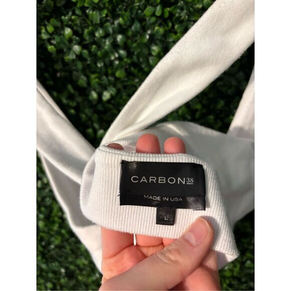 Carbon38 V-Neck Cross Back Bra in French Terry Sz Large NWT - Picture 6 of 7